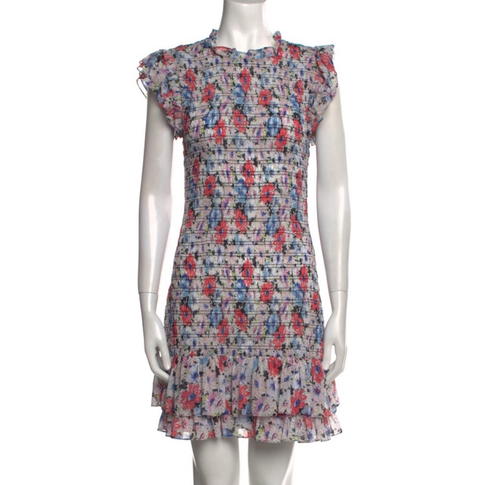 Veronica Beard CiCi multi pink - red and blue Ruffled Tiered Dress. Never worn.